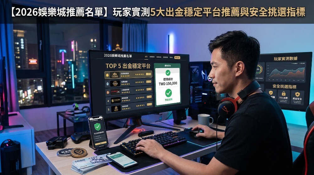 【2026娛樂城推薦名單】玩家實測5大出金穩定平台推薦與安全挑選指標
